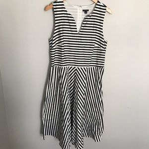 Ann Taylor black and white striped dress